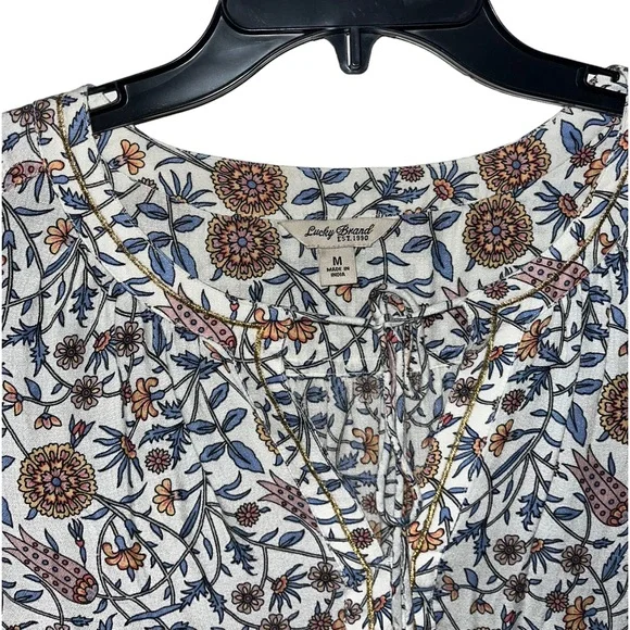 Lucky Brand Floral Top sz M - Picture 2 of 3